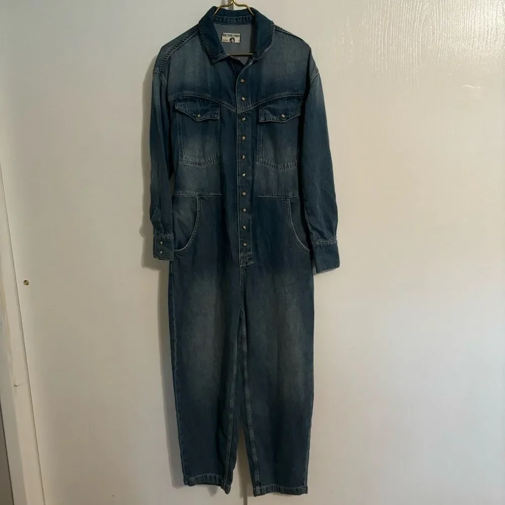 New Free People x Care FP Townes Jumpsuit in High Noon Size Small